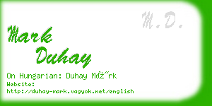 mark duhay business card